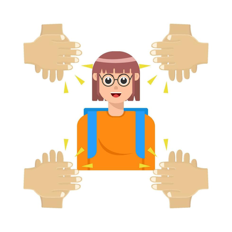 person with clap congratulation illustration vector