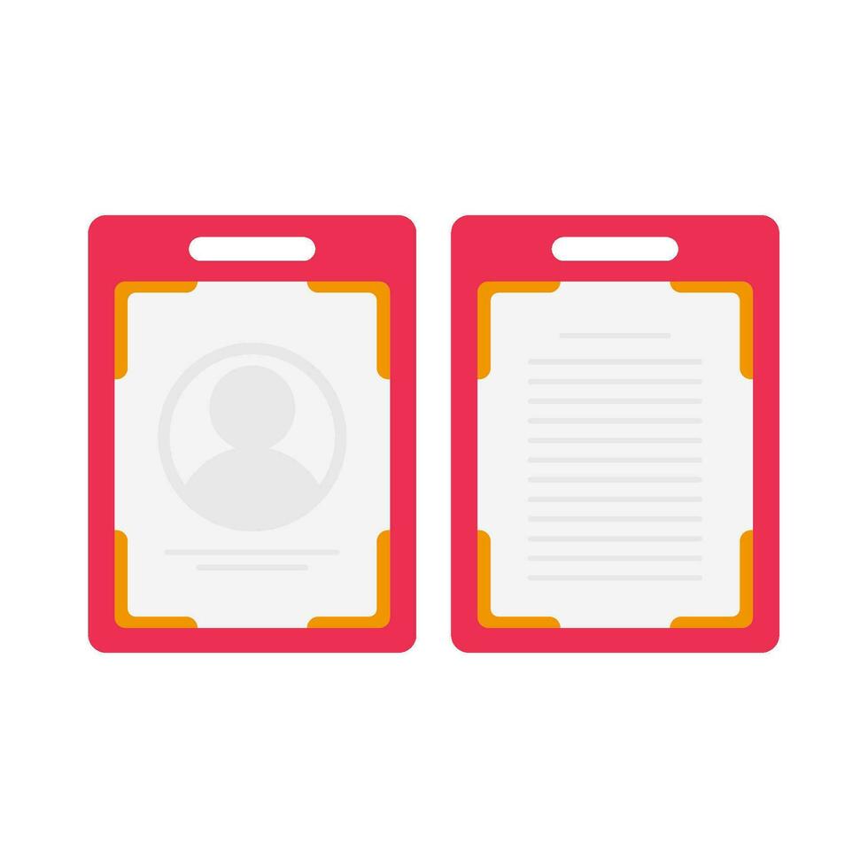 id card front and back view illustration vector