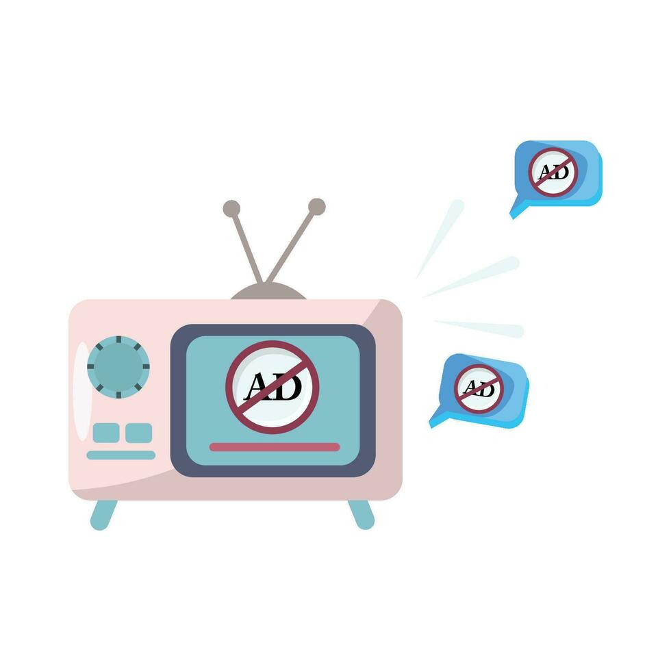 no ads in television  illustration vector