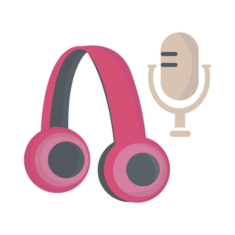 microphone with headphone illustration vector