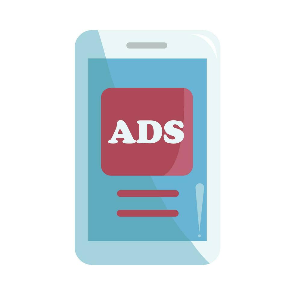 ads in mobile phone illustration vector