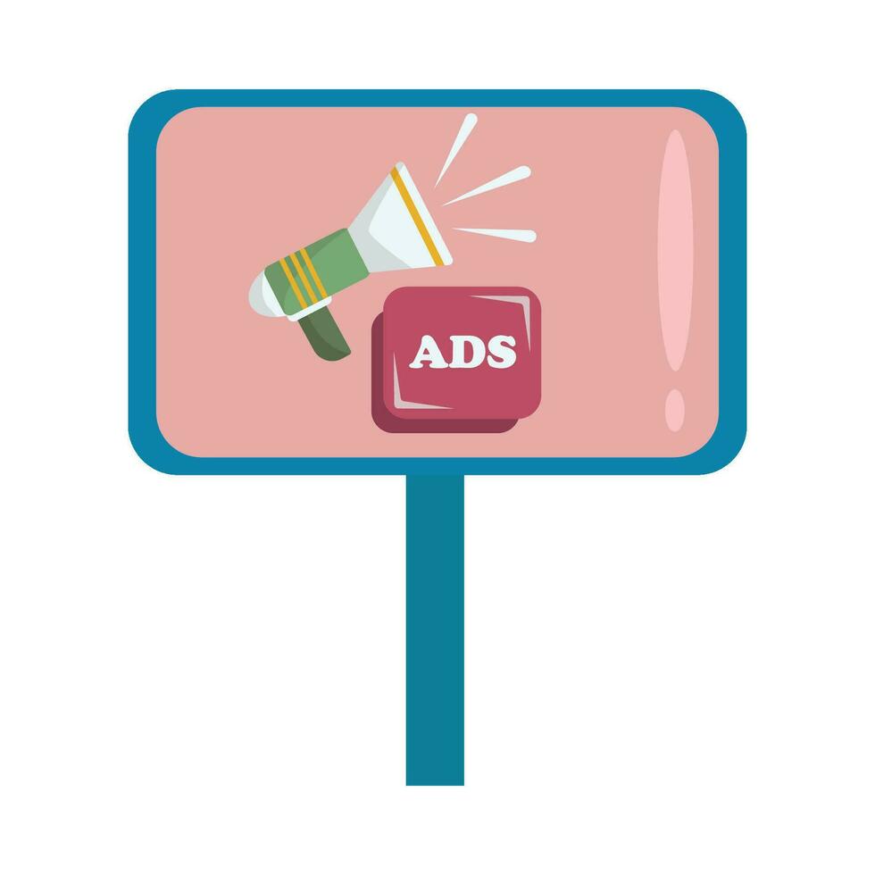 ads with megaphone in bilboard illustration vector