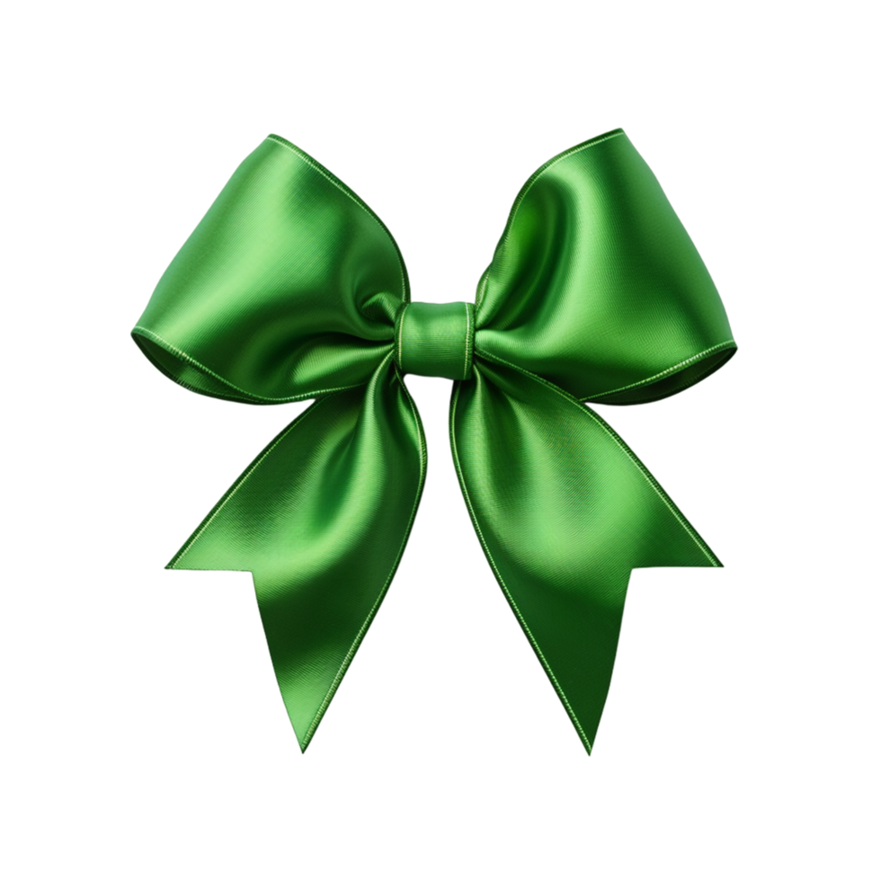 AI generated Green bow on a transparent background background png