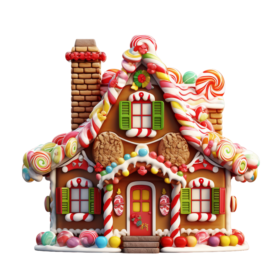 ai gegenereerd Kerstmis peperkoek huis geïsoleerd Aan de transparant achtergrond png