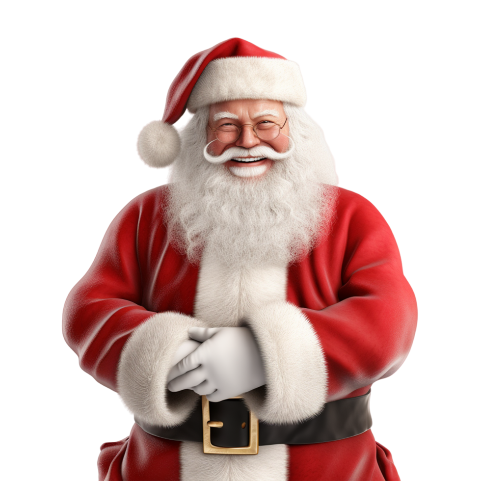 AI generated a happy santa claus isolated transparent background png
