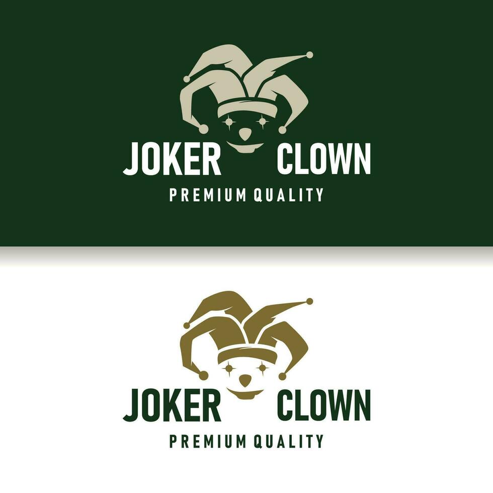 Simple illustration template jester hat logo minimalist joker clown design vector