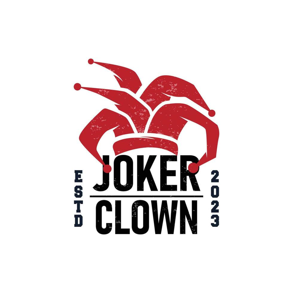 Simple illustration template jester hat logo minimalist joker clown design vector