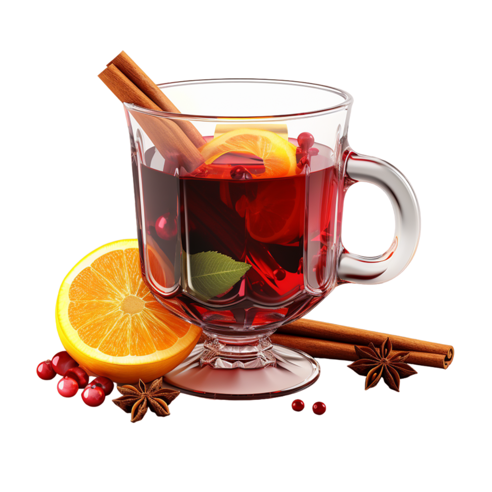 AI generated Christmas Mulled Wine And Tangerines png