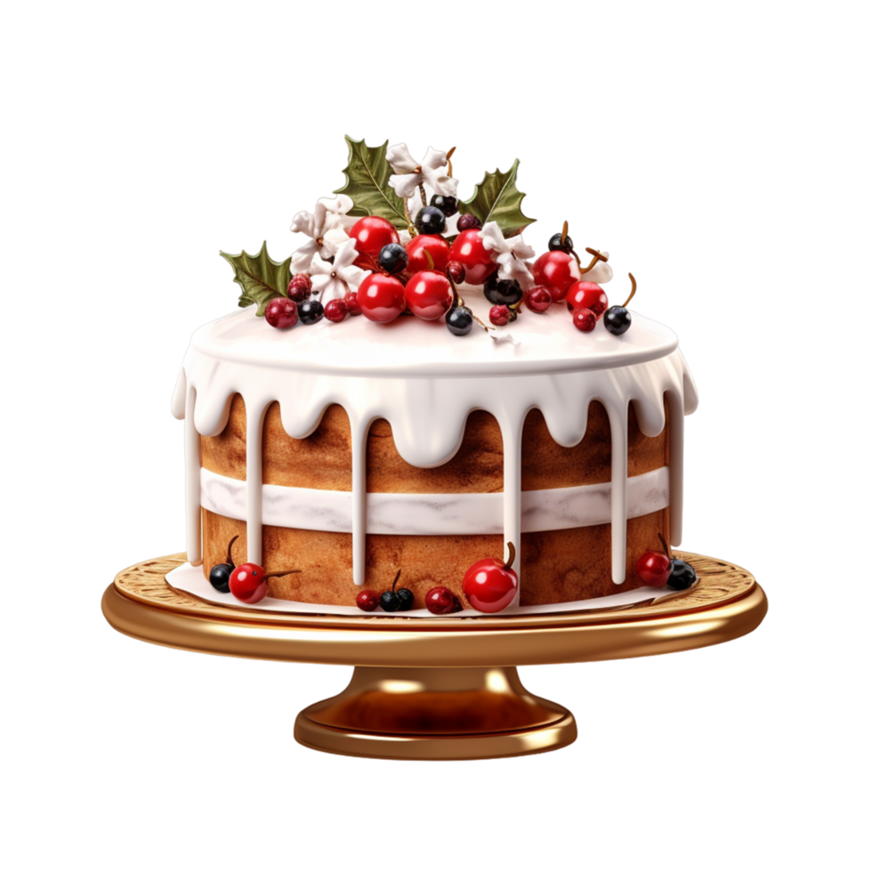 AI generated Delicious Decorative Cake Topped with Red Loop Bow for Any Celebration png