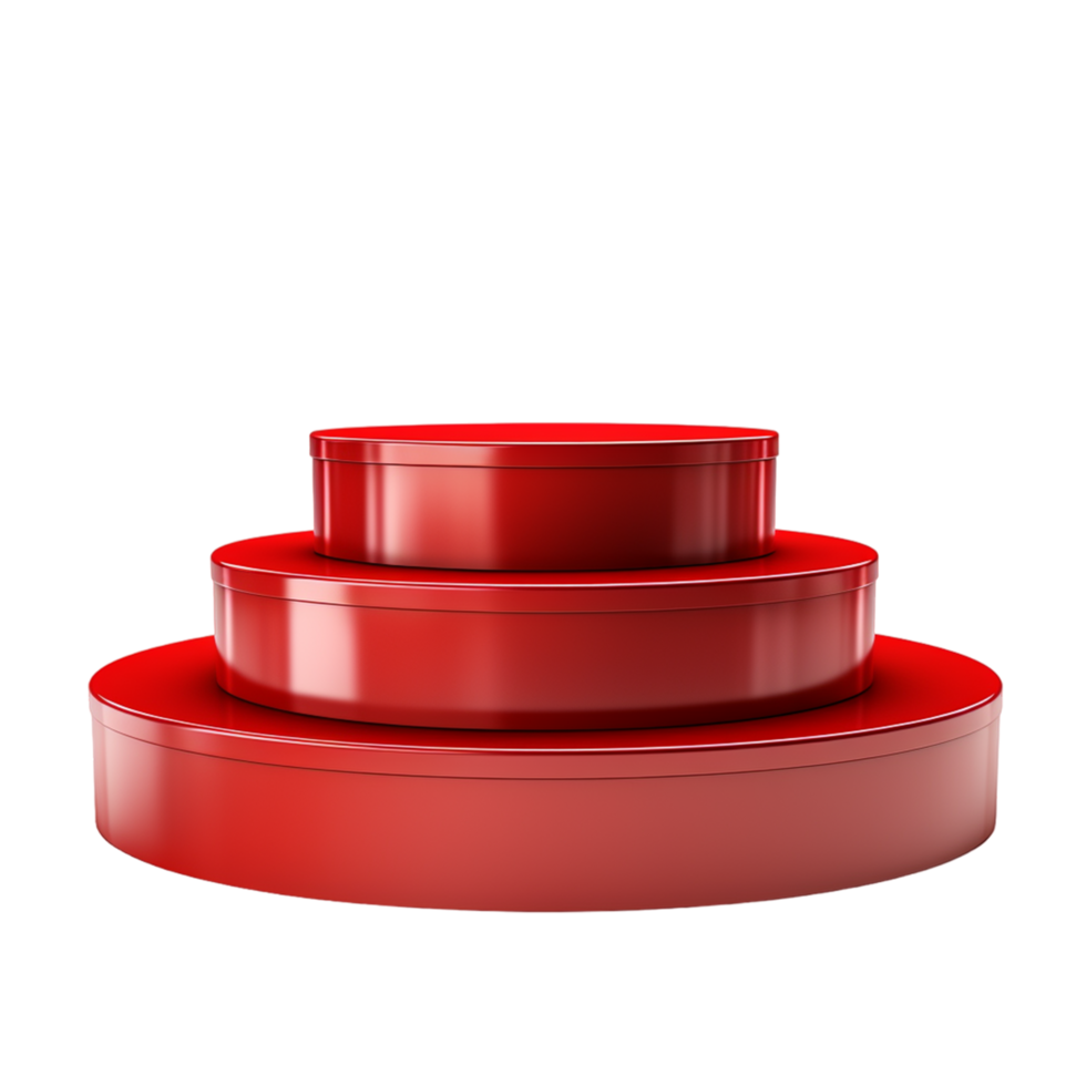 AI generated Red Display Podium isolated on a transparent background png