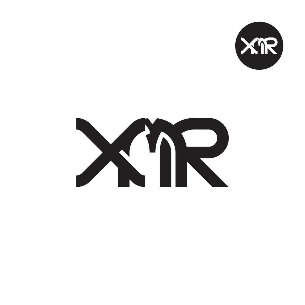 letra xmr monograma logo diseño vector