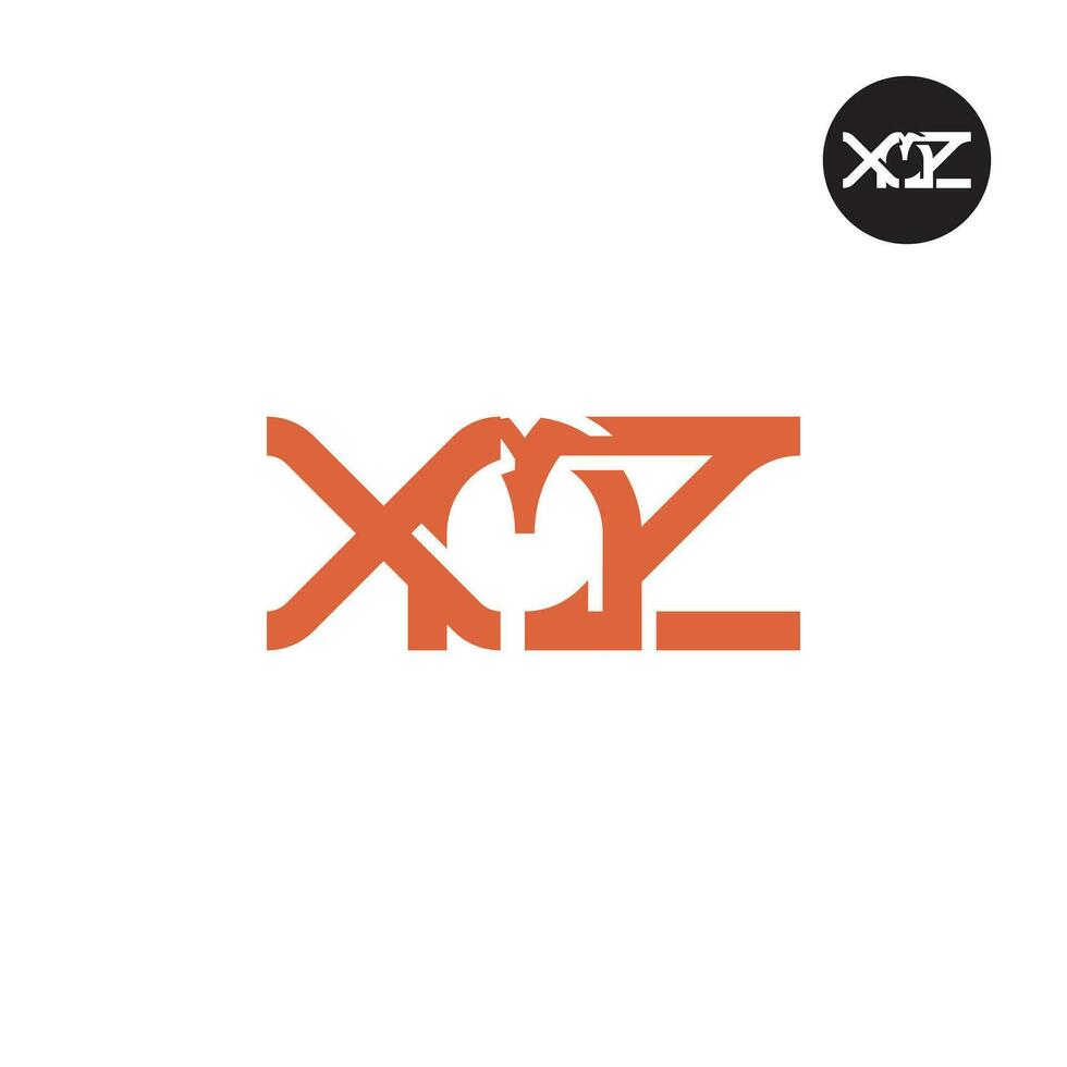 Letter XMZ Monogram Logo Design vector