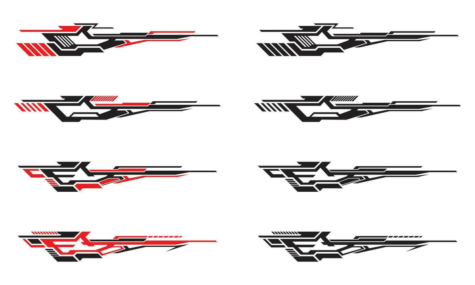 Collection of geometric abstract car wrap decals vector