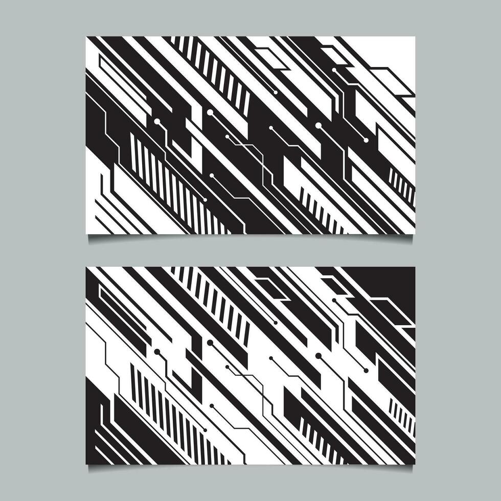 Cyberpunk style black and white abstract technology banner design vector