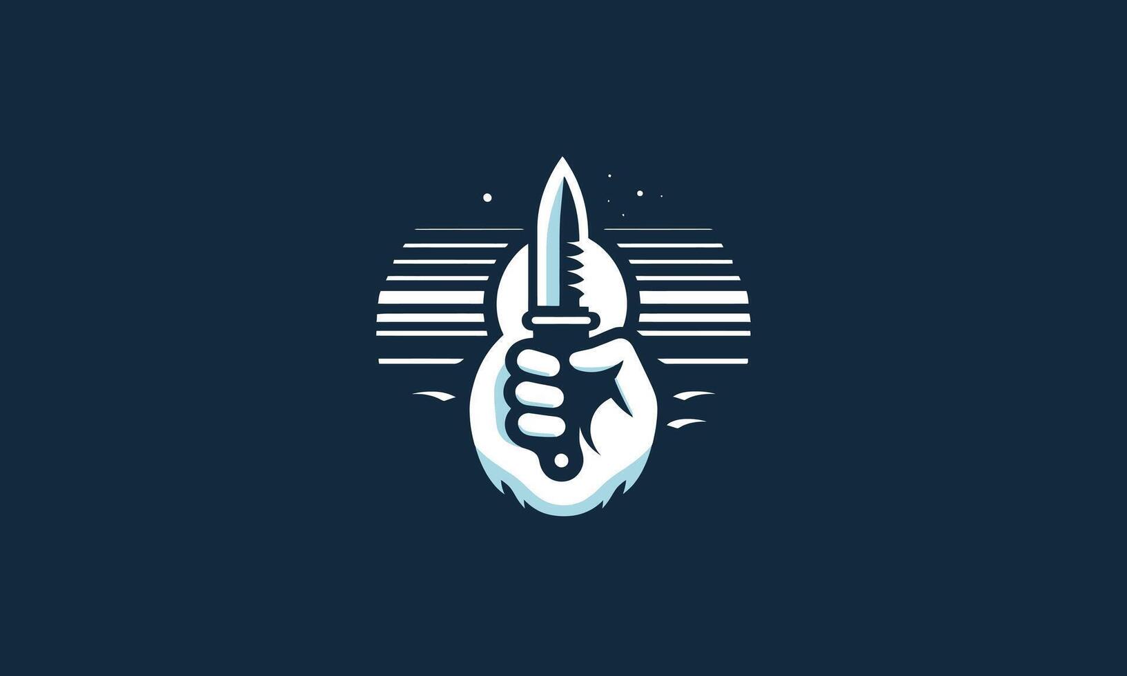 hand hold knife vector illustration logo design