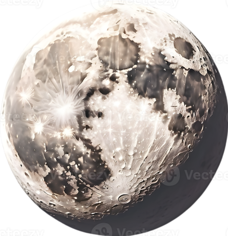 AI generated the moon icon realistic png