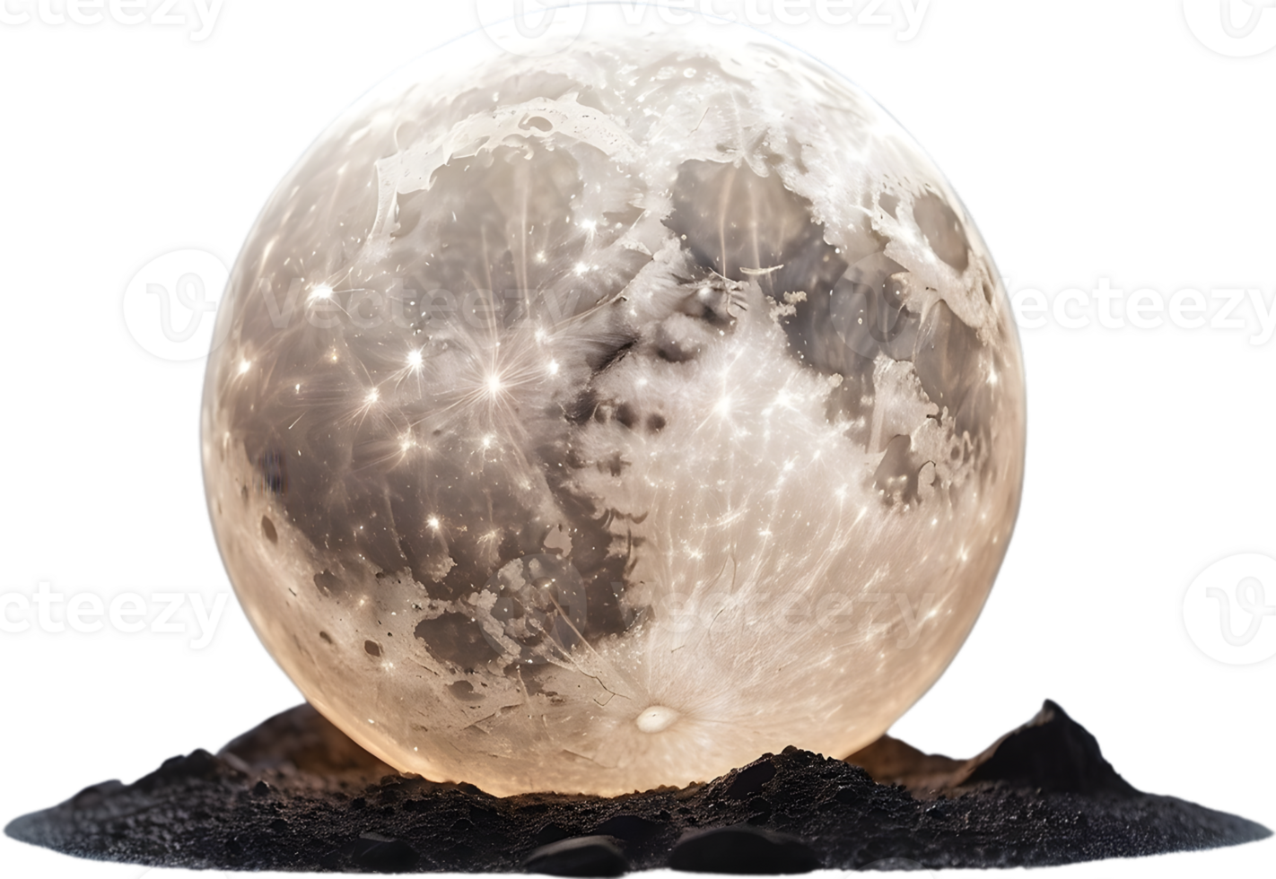 AI generated the moon icon realistic png