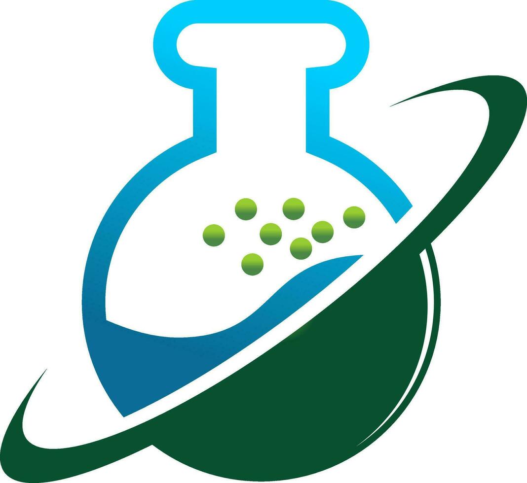 bio molécula botella vector logo