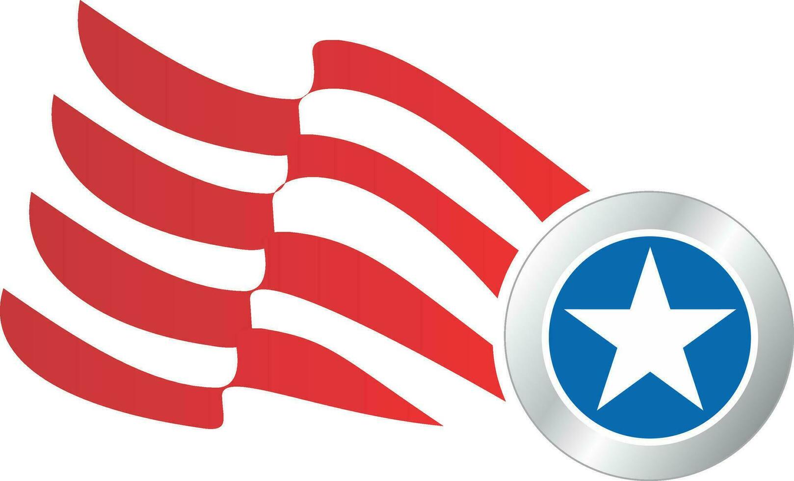 american flag and star shield vector logo