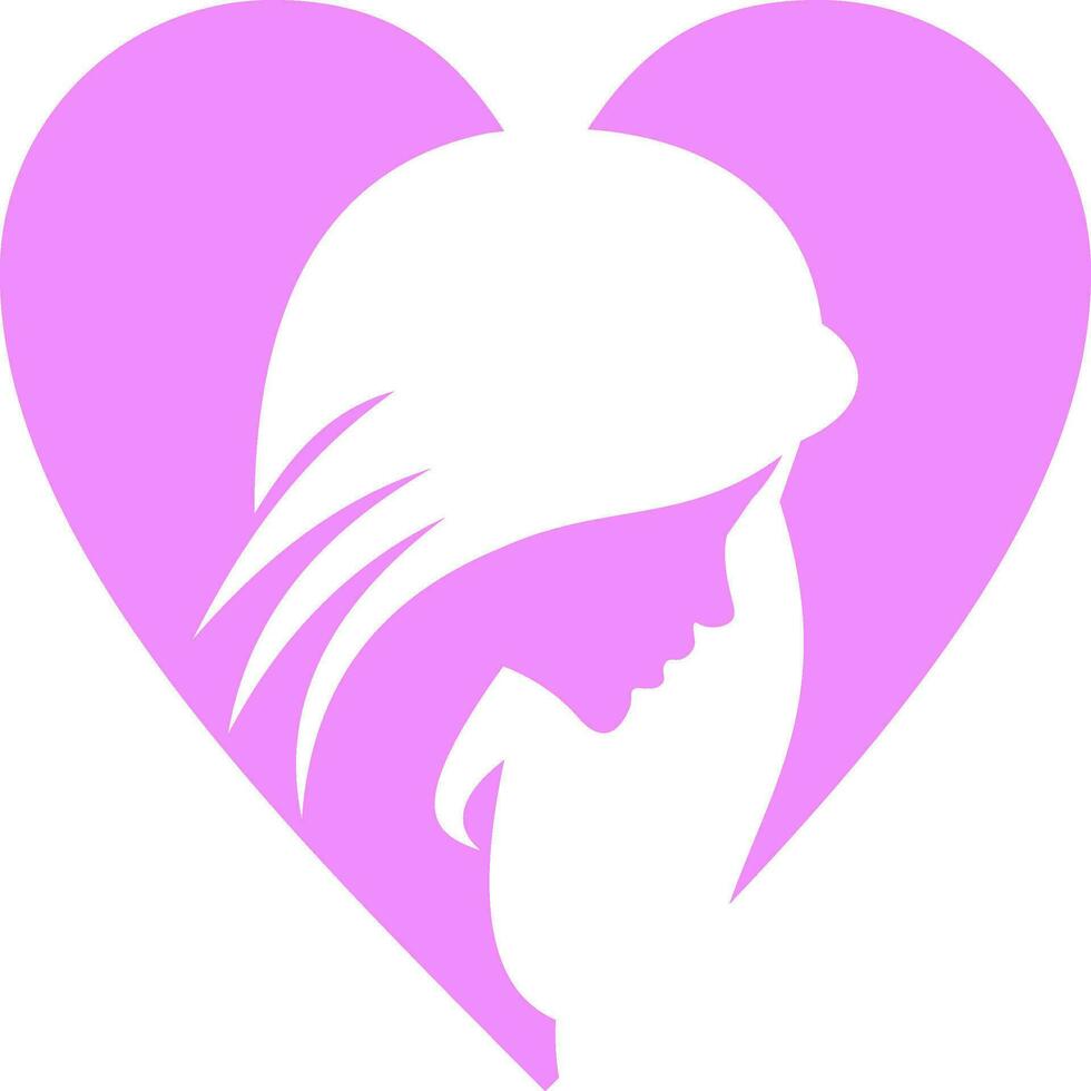 belleza mujer corazón vector logo