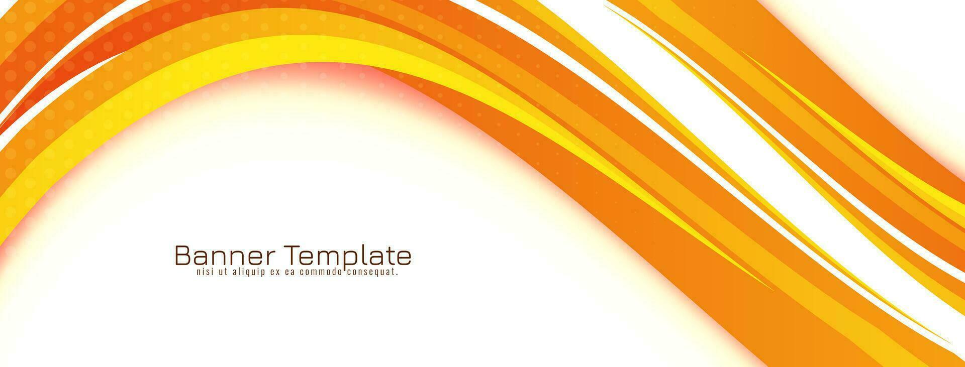 Abstract Yellow and orange color dynamic wave style banner design vector
