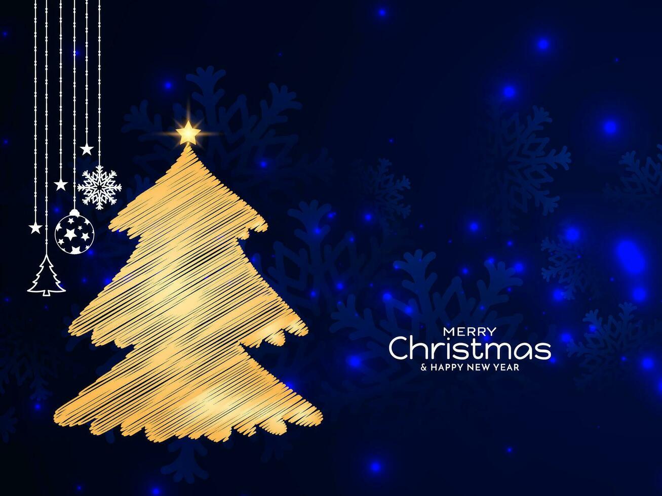 Beautiful Merry Christmas festival decorative festive card design vector