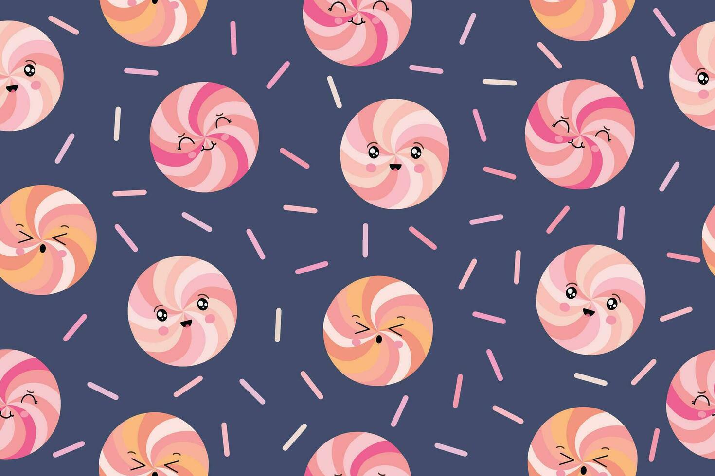 Seamless pattern made of colorful lollipops. Vector illustration