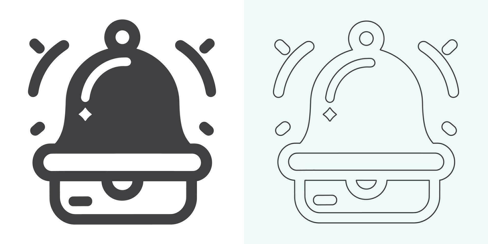 Christmas Bell Icon . Christmas Bell Icon. Notification bell icon for incoming inbox message. Vector ringing bell and notification number sign for alarm clock and smartphone application alert
