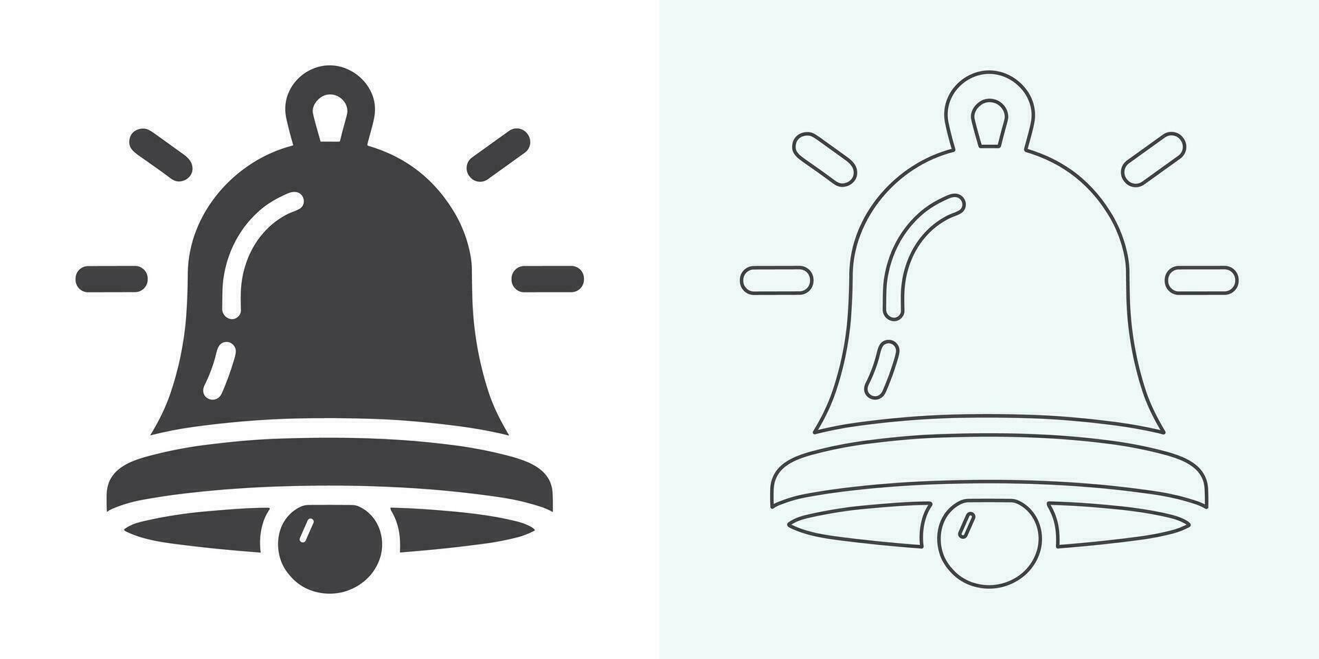 Christmas Bell Icon . Christmas Bell Icon. Notification bell icon for incoming inbox message. Vector ringing bell and notification number sign for alarm clock and smartphone application alert