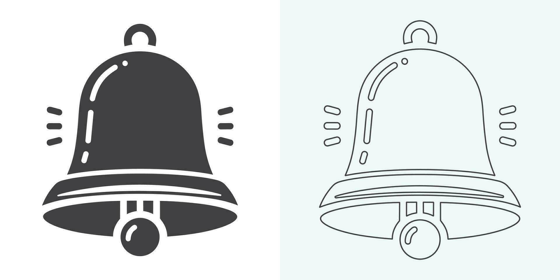 Christmas Bell Icon . Christmas Bell Icon. Notification bell icon for incoming inbox message. Vector ringing bell and notification number sign for alarm clock and smartphone application alert