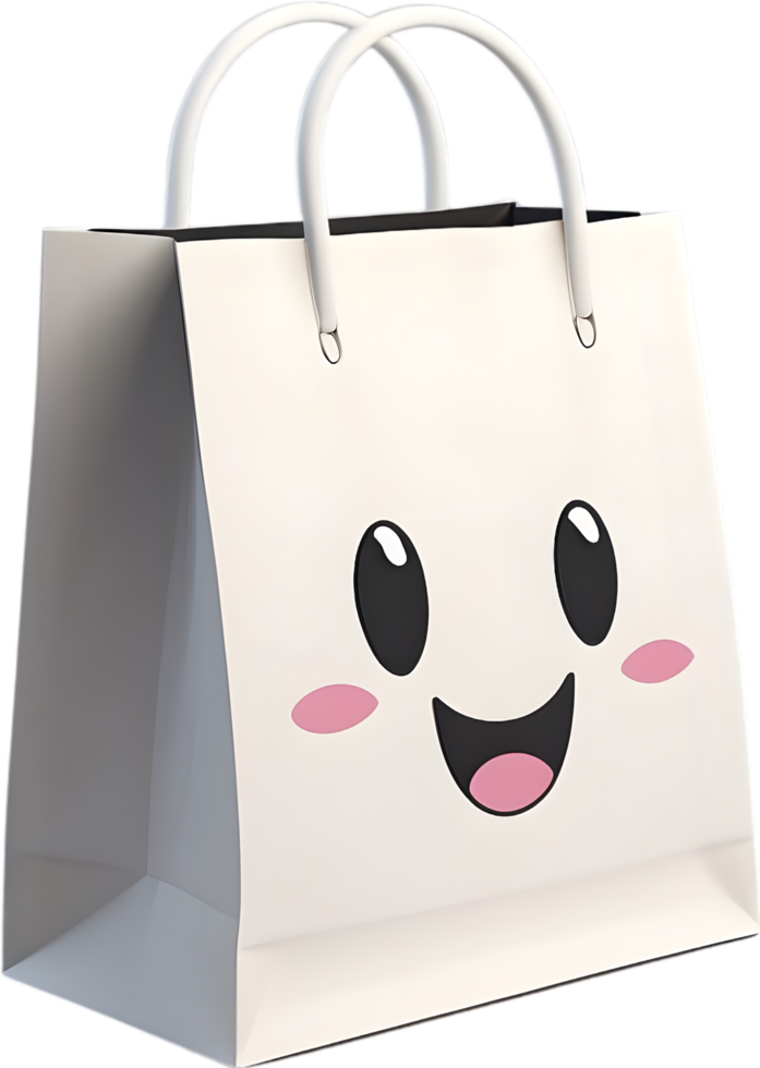 AI generated a white paper bag mockup png
