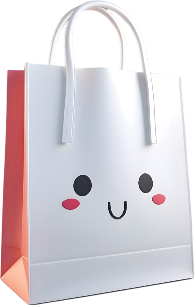 AI generated a white paper bag mockup png