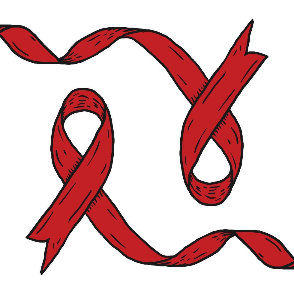 ribbons vector set hand draw style