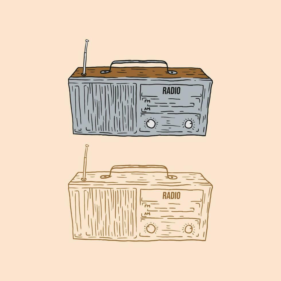 Clásico retro radio vector ilustración