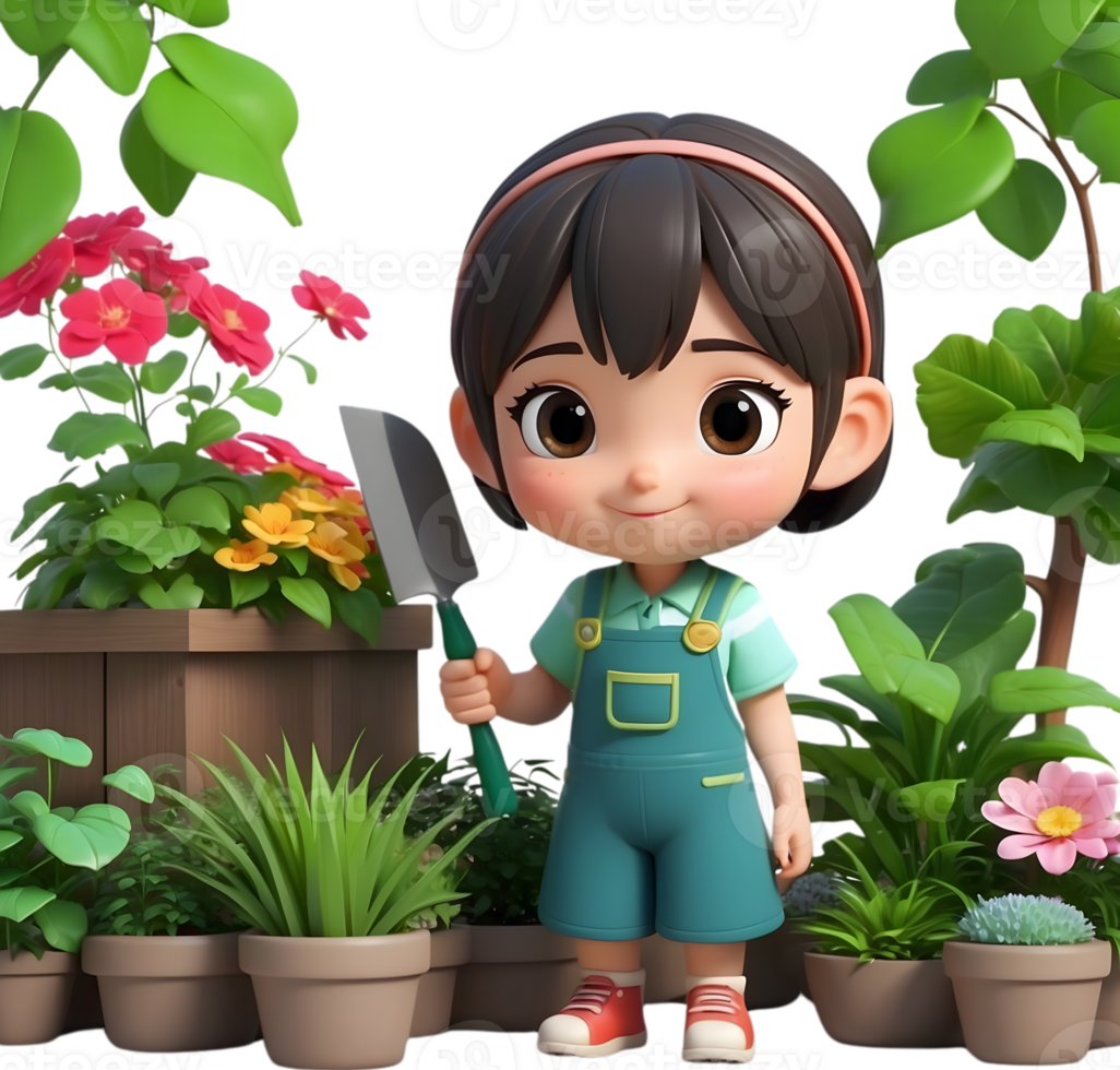 AI generated Cartoon girl with occupation illustration, cute little worker graphic, diverse professions artwork, girl in uniform design png