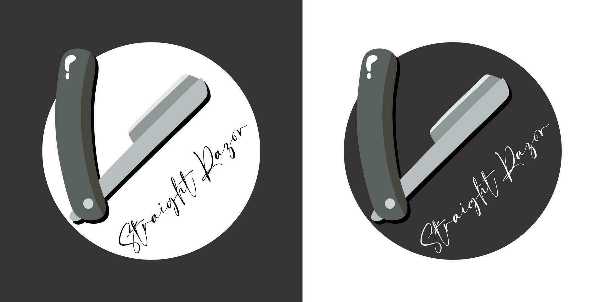 Vector vector barber shop business card and men's salon or barber shop logo black and white