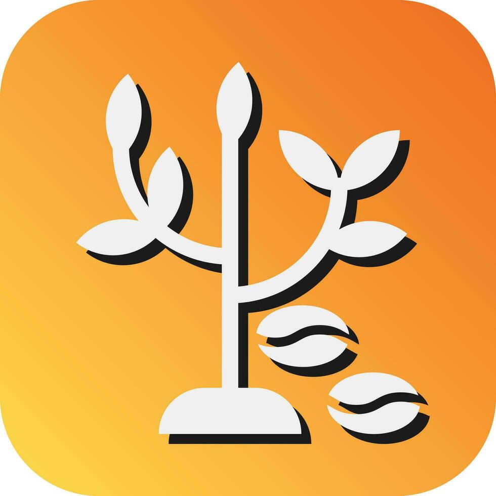 Coffee Tree Vector Glyph Gradient Background Icon For Personal And Commercial Use.