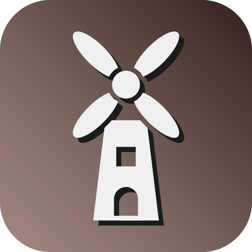 Windmill Vector Glyph Gradient Background Icon For Personal And Commercial Use.