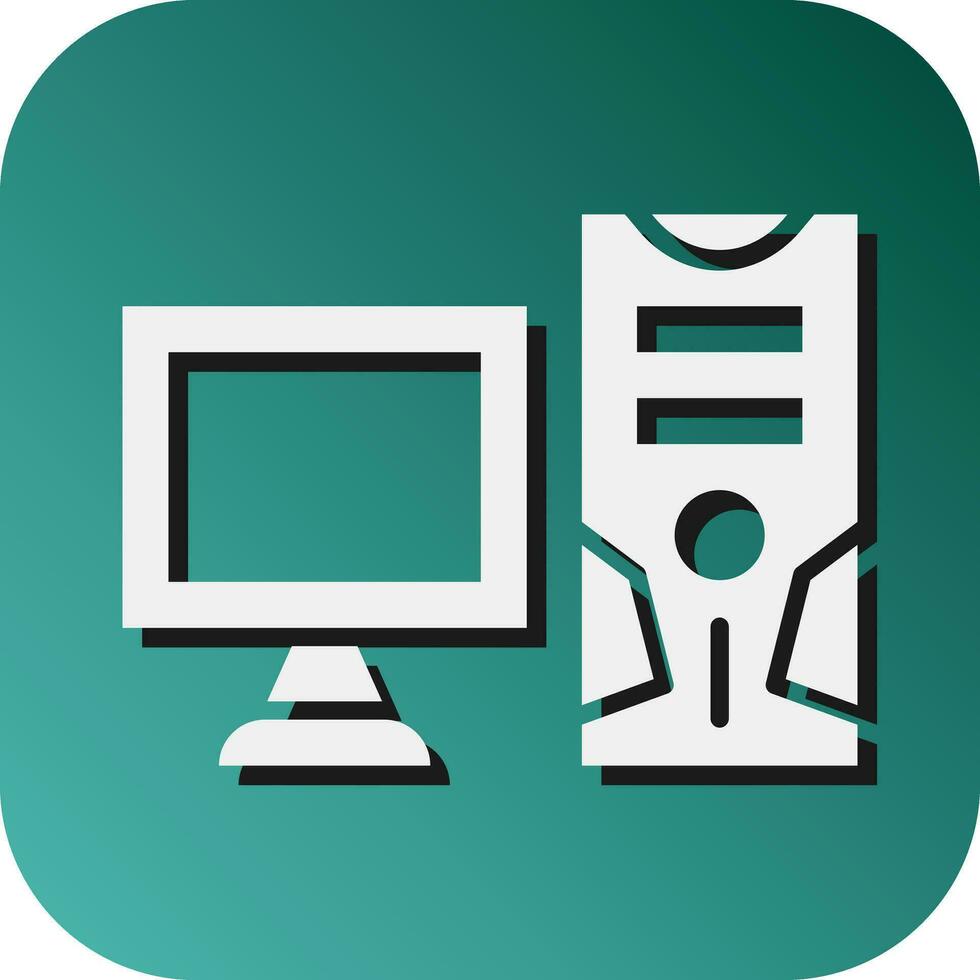 Pc Tower Vector Glyph Gradient Background Icon For Personal And Commercial Use.