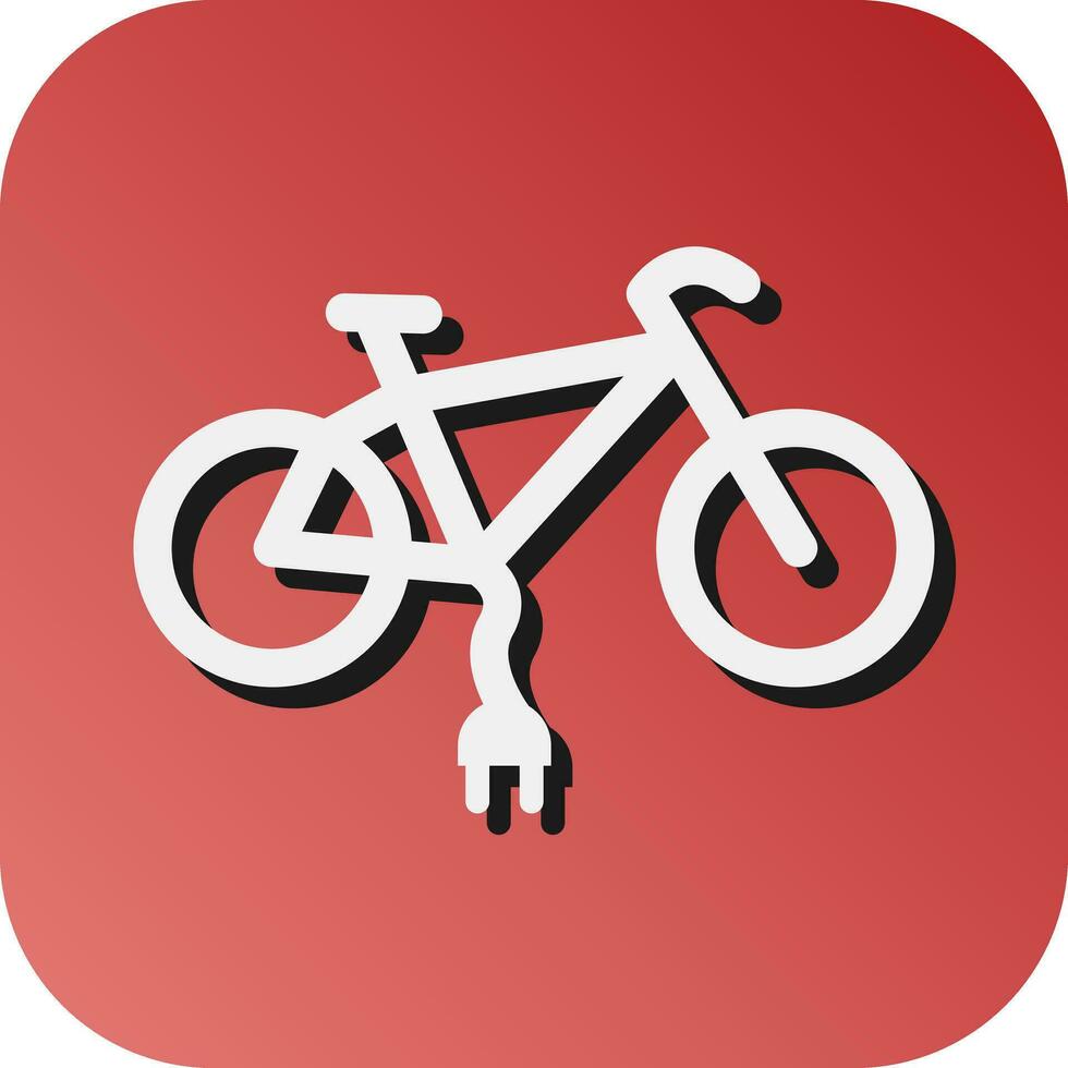 Electric Bike Vector Glyph Gradient Background Icon For Personal And Commercial Use.