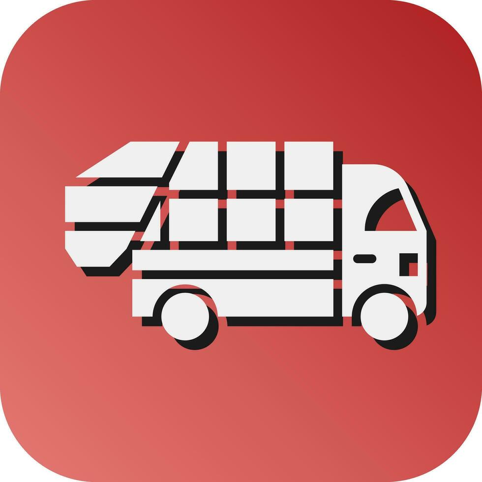 Garbage Truck Vector Glyph Gradient Background Icon For Personal And Commercial Use.
