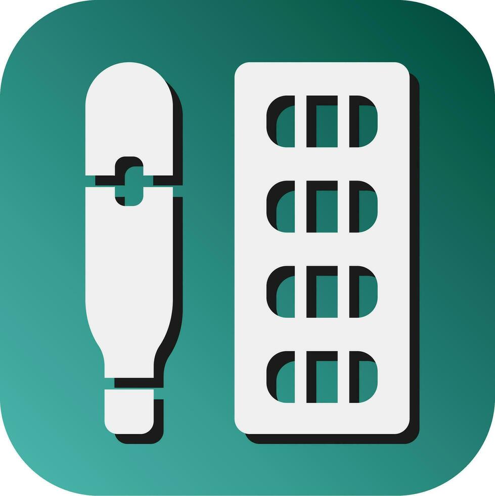 Nicotine Inhaler Vector Glyph Gradient Background Icon For Personal And Commercial Use.