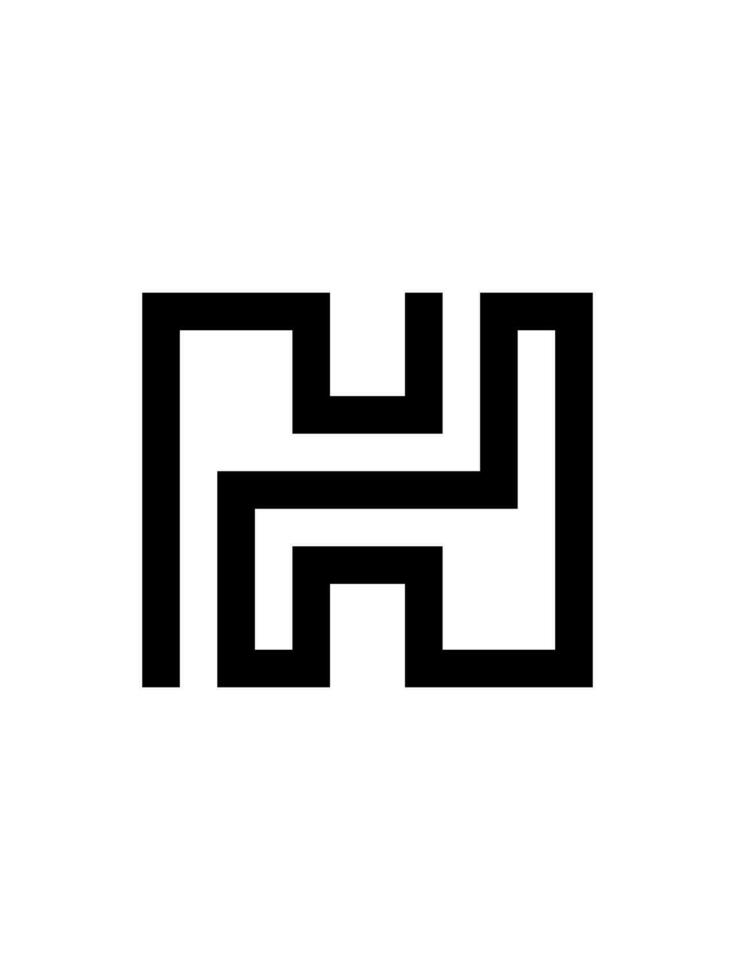 NH monogram logo template vector