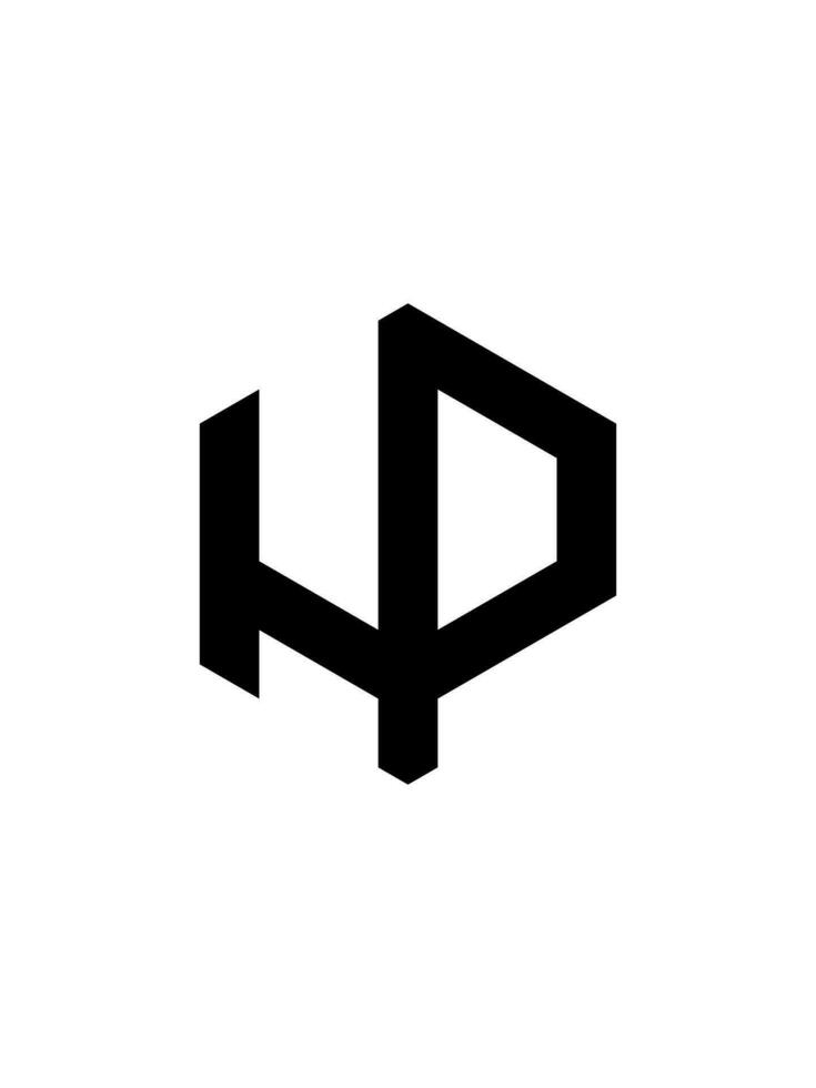 hp monograma logo modelo vector
