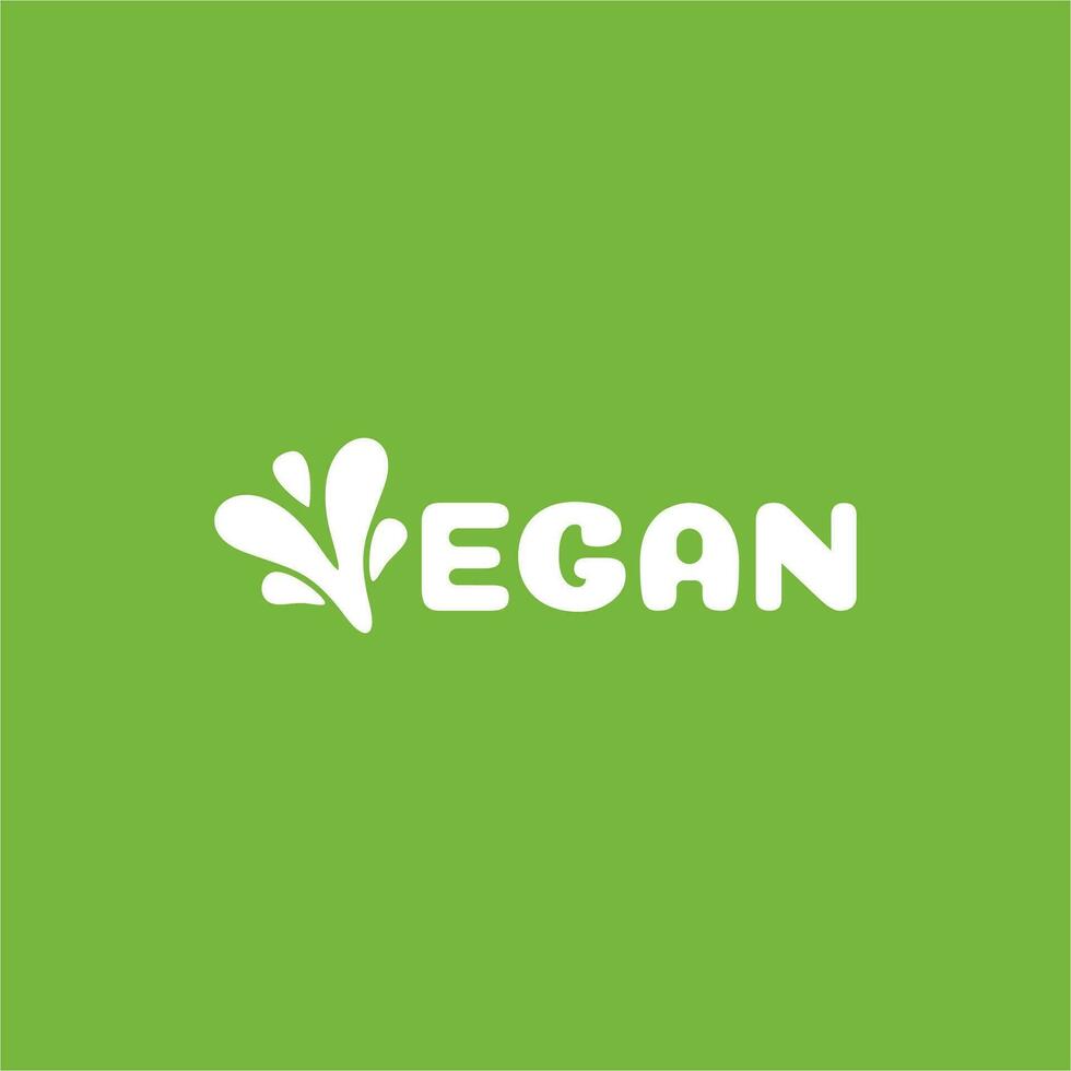 verde vegano vegetariano comida estilo de vida logo concepto diseño ilustración vector