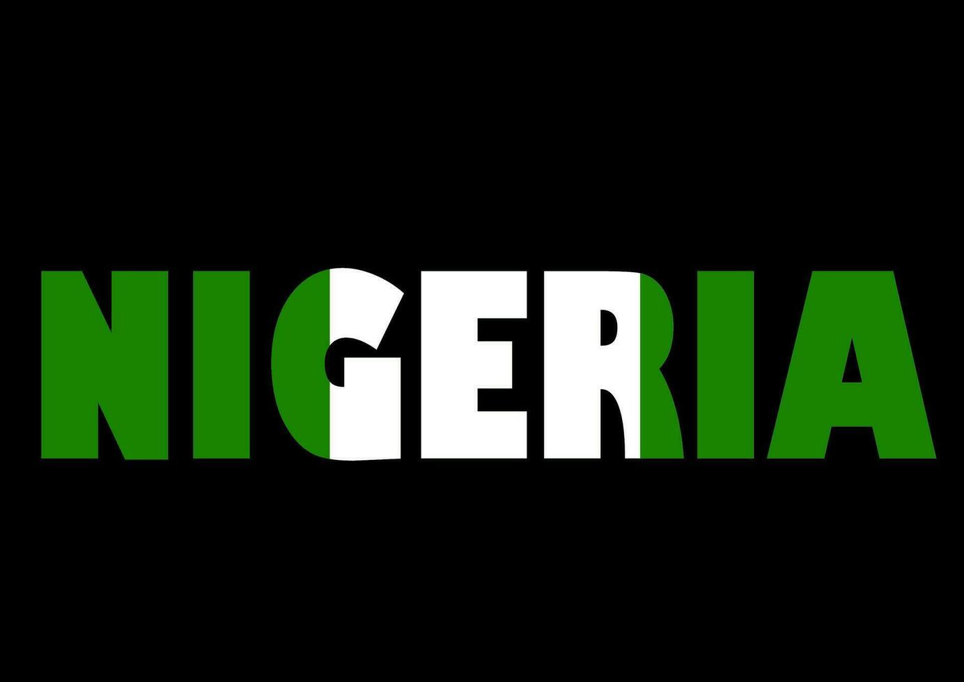 mundo bandera en letra Nigeria plano diseño estilo vector ilustración