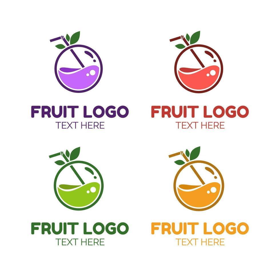 Fruta poción líquido jugo logo sencillo concepto diseño vector ilustración