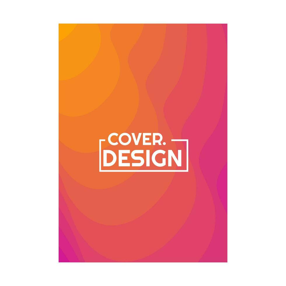 colorful violet red yellow orange halftone gradient simple portrait cover design vector illustration