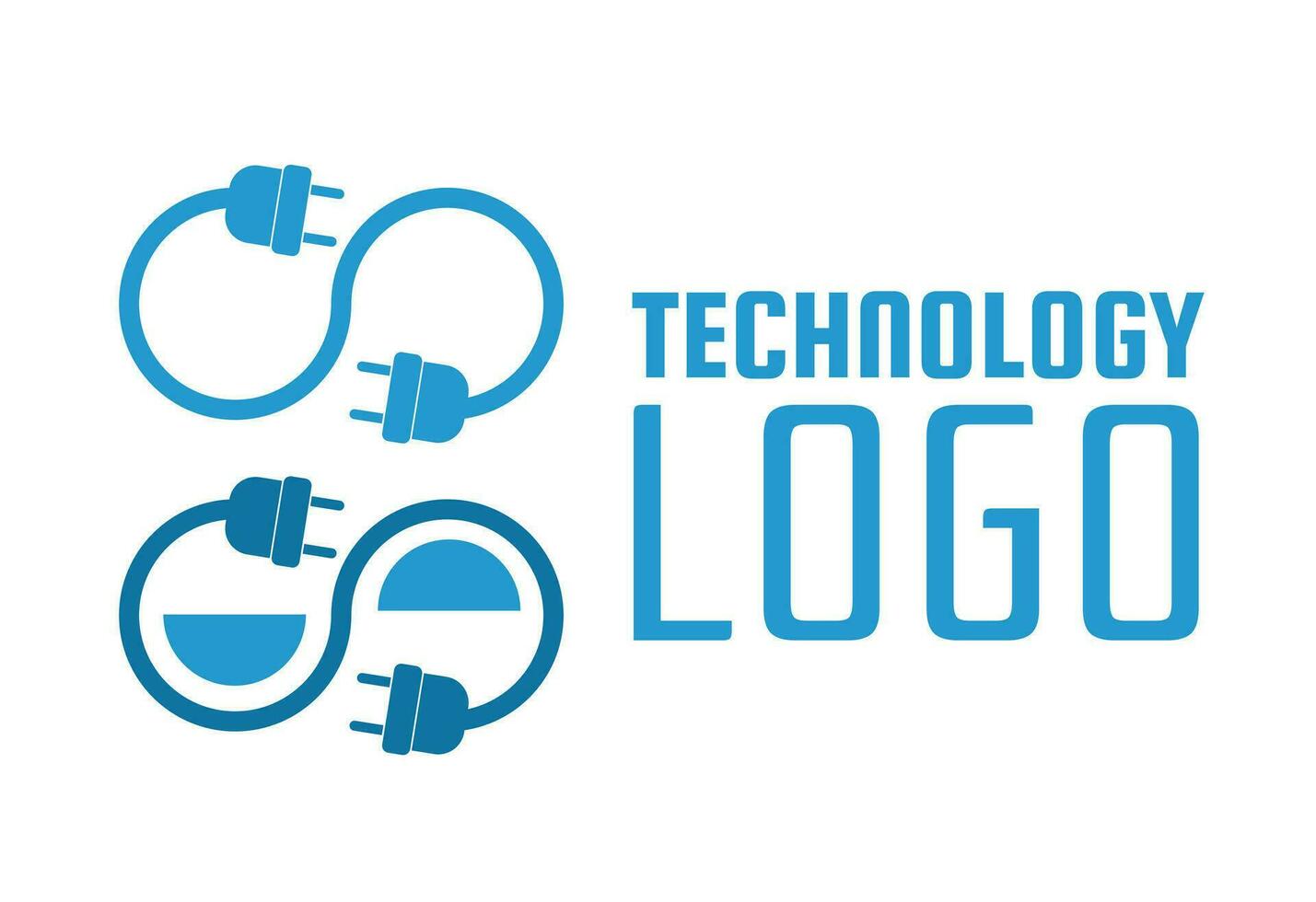 blue electrical cable logo concept design vector illustration