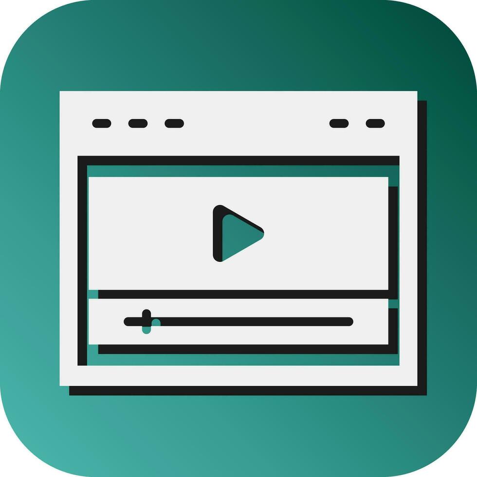 Video Player Vector Glyph Gradient Background Icon For Personal And Commercial Use.